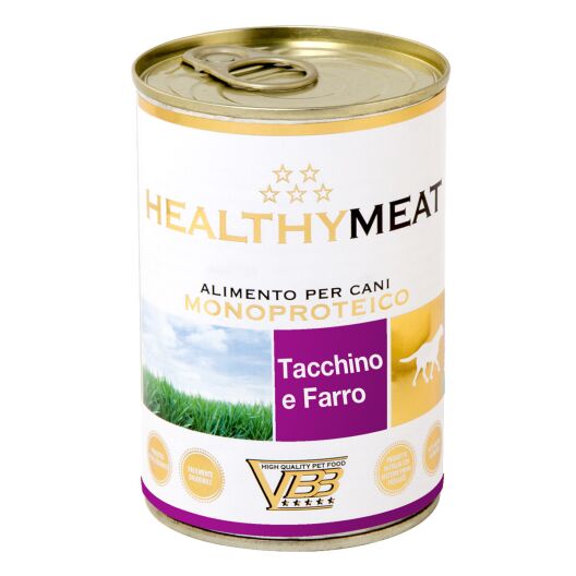 Healthymeat Tacchino con Farro (su kalakutiena ir spelta) paštetas šunims 400g