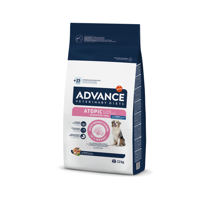 ADVANCE VETERINARY DIETS Dog Atopic Care Trout (Upėtakis) Medium/Maxi