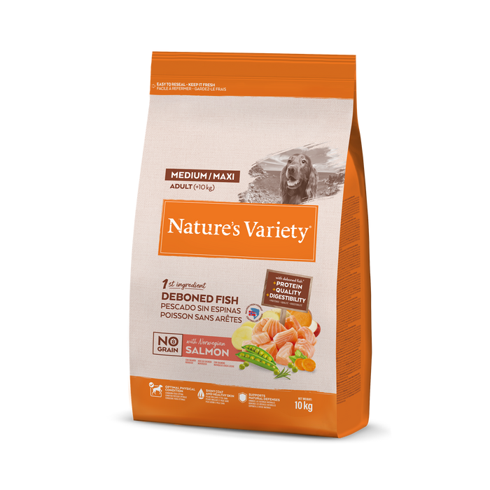 Nature's Variety No Grain Med/Max Adult (lašiša) 10KG