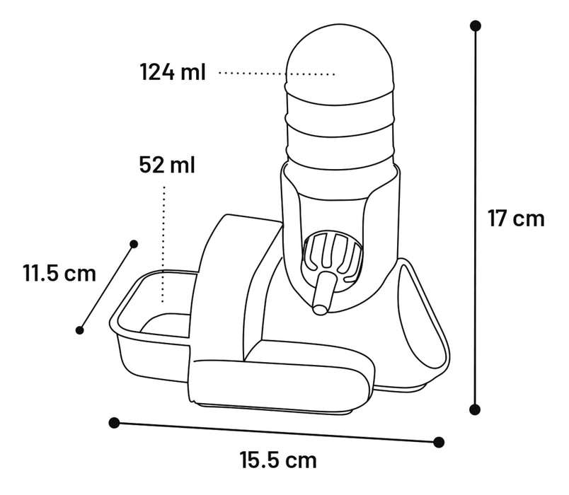 Šėrykla girdykla graužikams,124 ml