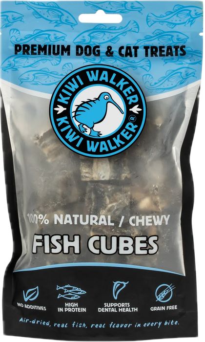 KIWI Walker Air-dried skanėstai -100% žuvies kubeliai, 100 g