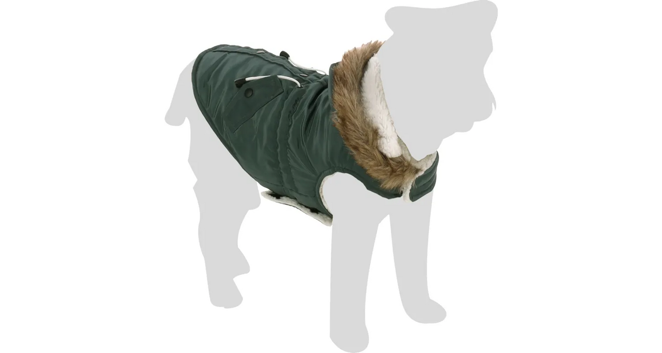 Paltukas - liemenė šunims KIMO su kapišonu, žalias
