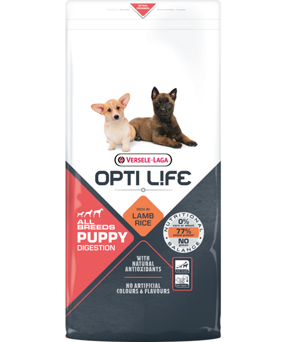 Opti Life Puppy Digestion su ėriena ir ryžiais