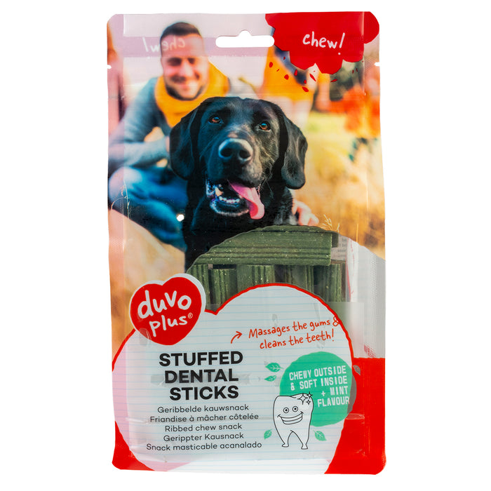 Duvo+  skanėstai šunims – įdaryti pagaliukai dantims 9,6cm, N14, 420g.