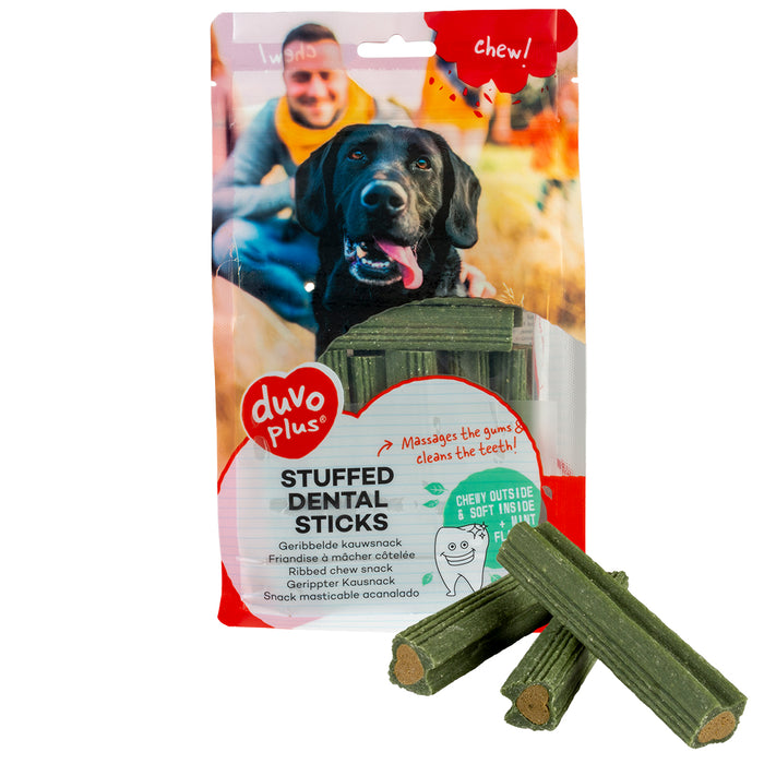 Duvo+  skanėstai šunims – įdaryti pagaliukai dantims 9,6cm, N14, 420g.