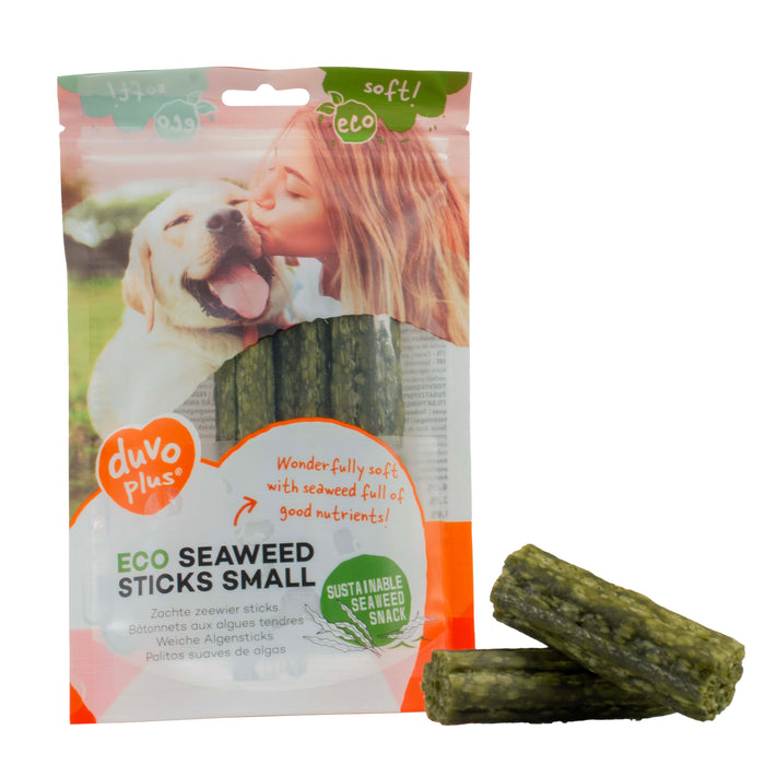 MINKŠTI  Duvo+  skanėstai šunims –Eco seaweed“ skanėstai šunims – pagaliukai dantims dideli 11,5cm N4, 75g.