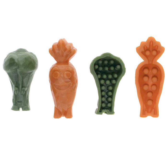 Garden Bites minkšti užkandžiai senjorams su daržovėmis, įvairiaspalviai