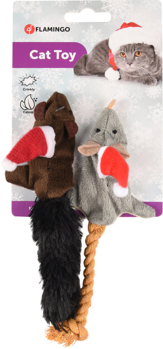 Kalėdinis žaislinis pelytės formos žaislas katėms N2