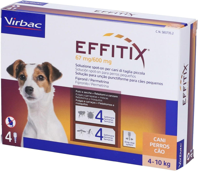 Effitix 4 - 10 kg lašai nuo blusų ir erkių bei smėlinių musių ir uodų