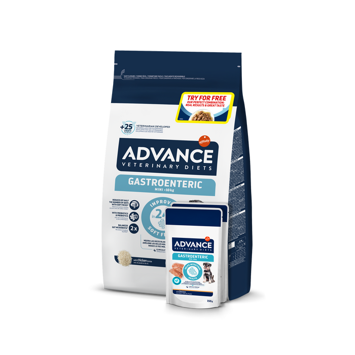 Advance Veterinary Diets  Gastroenteric Canine MINI 1,5KG + 2 vnt konservų