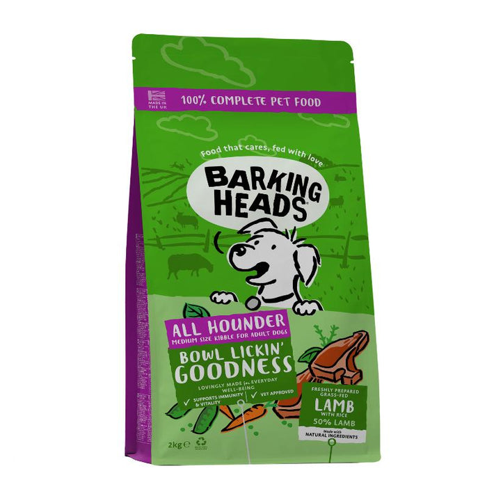 BARKING HEADS Bowl Lickin Goodness pašaras šunims su ėriena 2kg