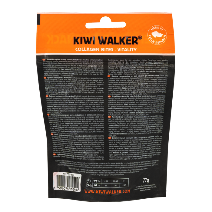 KIWI Walker Kolageno skanėstai VITALITY, šunims -70 g