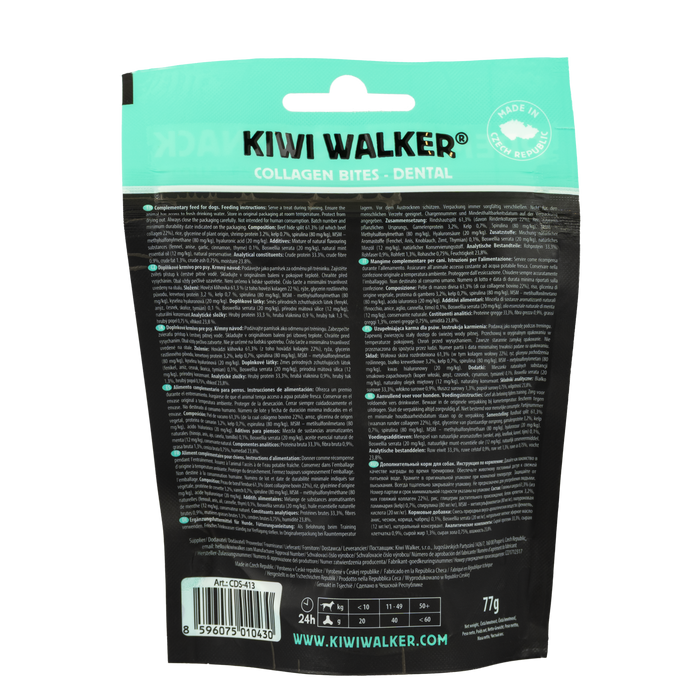 KIWI Walker Kolageno skanėstai DENTAL, šunims -70 g