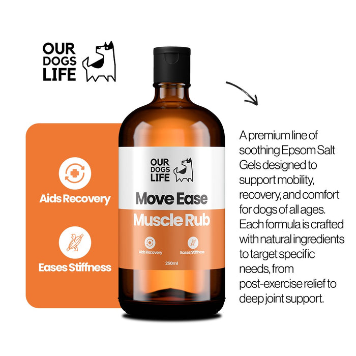 OURDOGSLIFE Move Ease Muscle Rub gelis raumenims, 250 ml