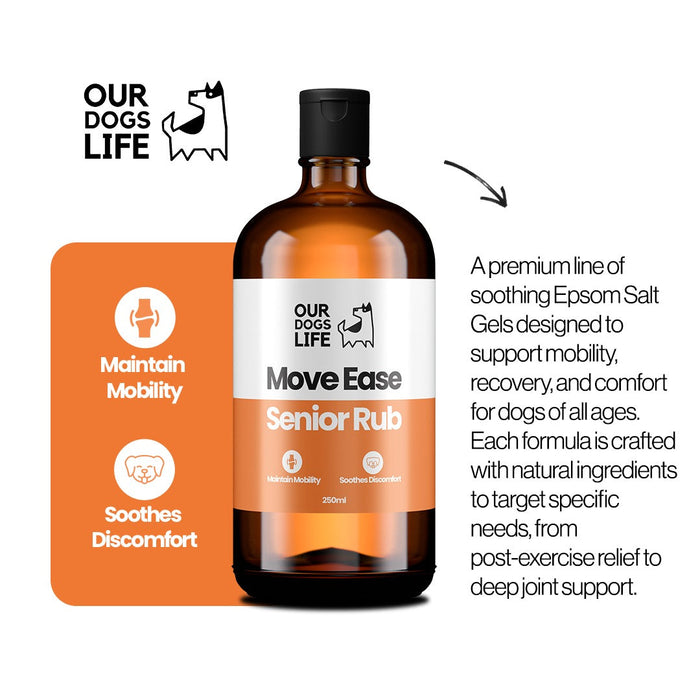 OurDogsLife Move Ease Senior Rub losjonas seniems šunims, 250ml