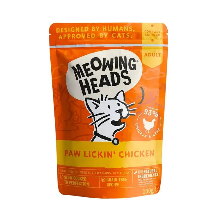 Meowing Heads Wet Paw Lickin' Chicken 10x100g