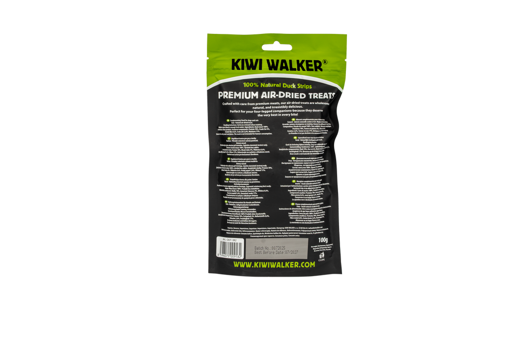 KIWI Walker Air-dried skanėstai -100% antienos juostelės, 100 g