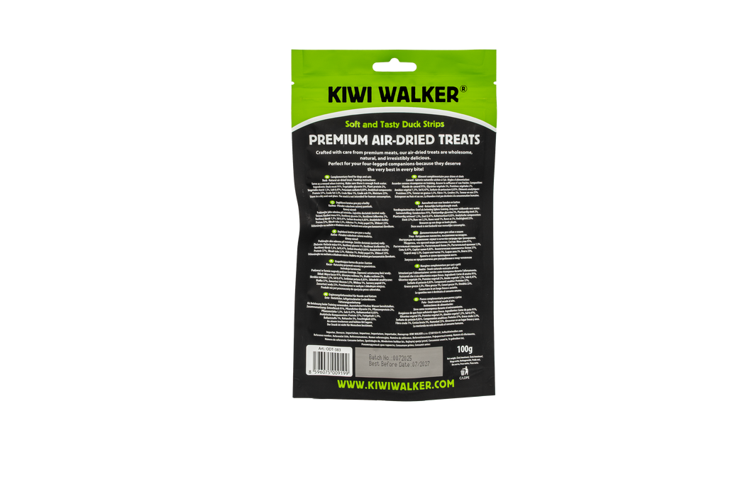 KIWI Walker Air-dried soft skanėstai - antienos juostelės, 100 g