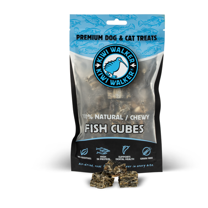 KIWI Walker Air-dried skanėstai -100% žuvies kubeliai, 100 g