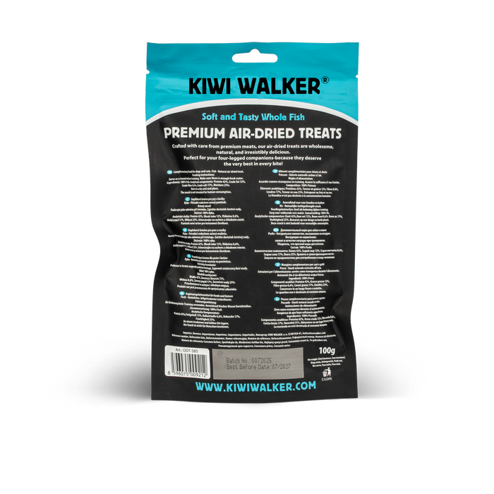 KIWI Walker Air-dried soft skanėstai - žuvytės, 100 g