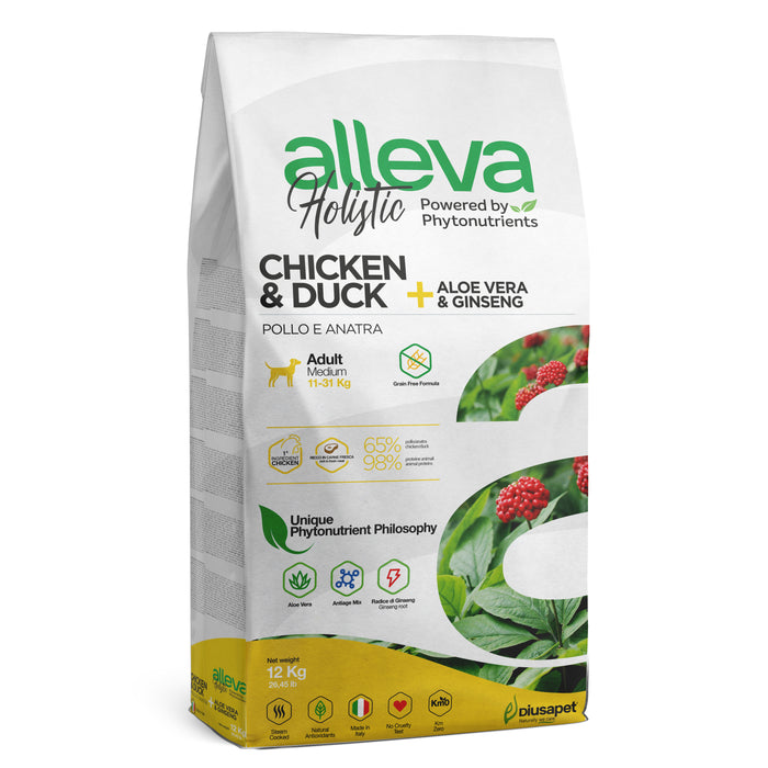 Alleva Holistic Dog Adult Chicken & Duck + Aloe vera & Ginseng medium