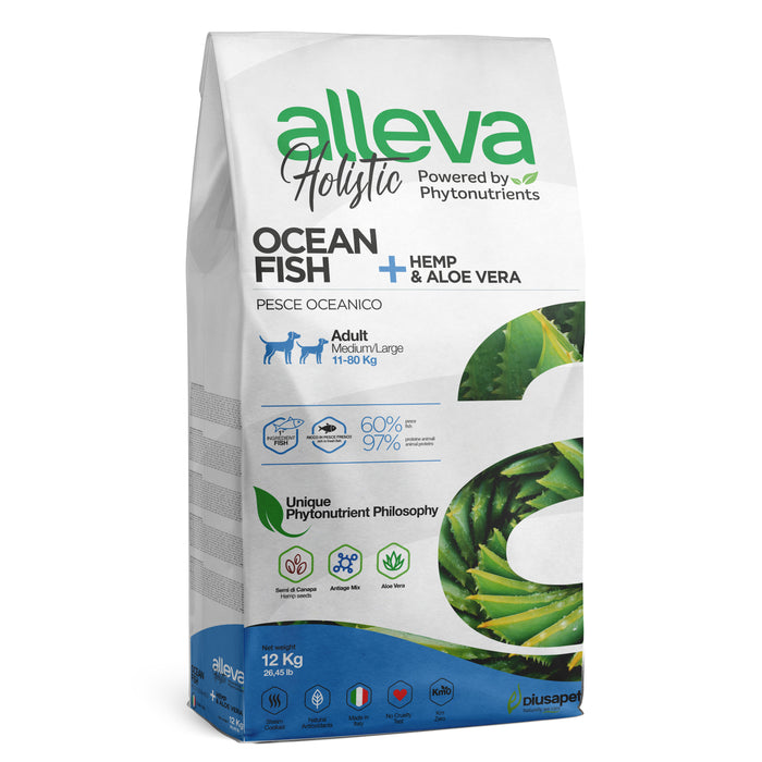 Alleva Holistic Dog Adult Ocean fish + Hemp & Aloe vera medium/maxi