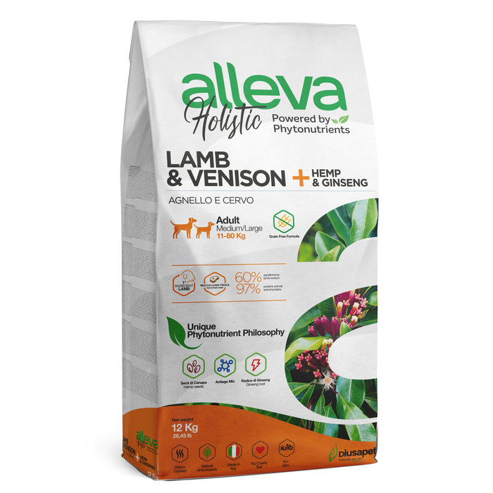 Alleva Holistic Dog Adult Lamb & Venison + Hemp & Ginseng medium/maxi