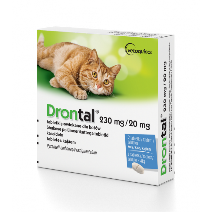 Drontal Cat tabletės nuo kirminų katėms, 2 tab.