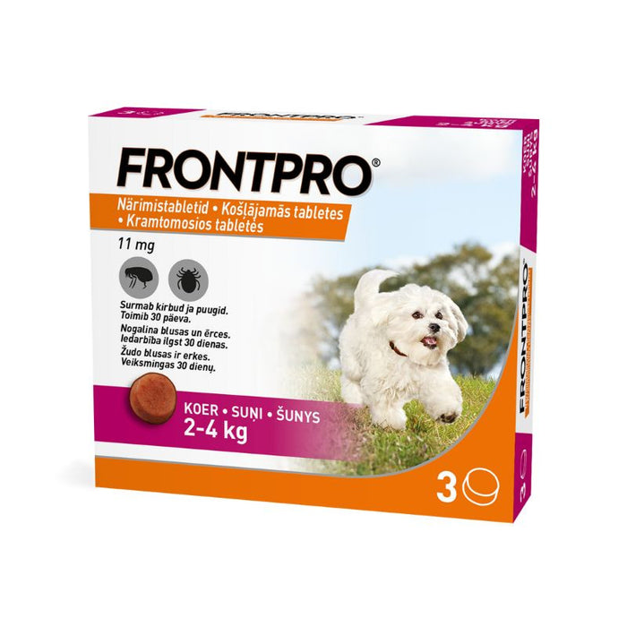 FRONTPRO S 11 mg kramtomosios tabl. šunims 2–4kg N3