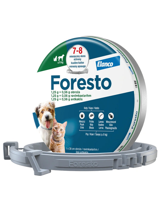 Foresto antkaklis katėms ir mažiems šunims iki 8 kg, 38 cm