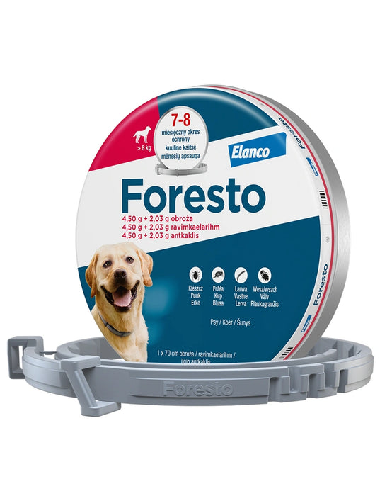 Foresto antkaklis šunims virš 8 kg, 70 cm