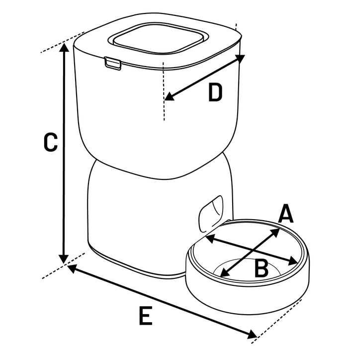 Automatinė išmanioji šėrykla su laikmačiu ir šunims ir katėms -  juoda, 3 L