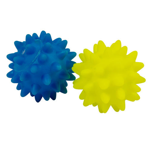 Žaislas- kamuoliukas spygliuotas 6x6cm mėlynas/geltonas