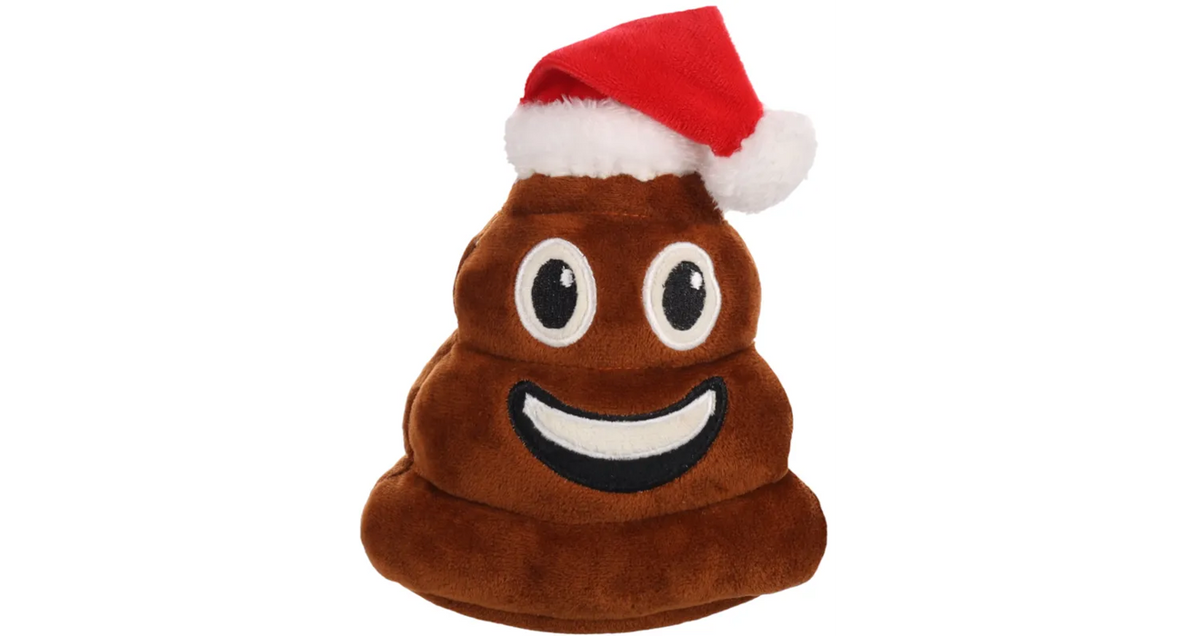 Pliušinis Kalėdinis žaislas, rudas su šypsena