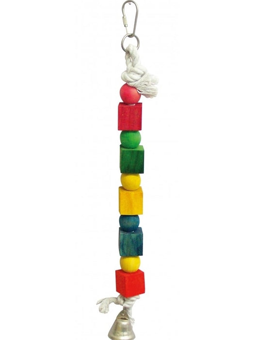 Žaislas Papūgoms Su Medinėmis Detalėmis Ir Varpeliu 35cm